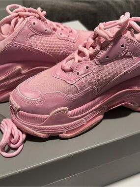 Balenciaga Pink Triple S-Inspired Chunky Sneakers